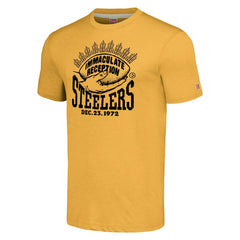 Franco Harris Pittsburgh Steelers Homage Immaculate Reception T-Shirt Gold | NFL