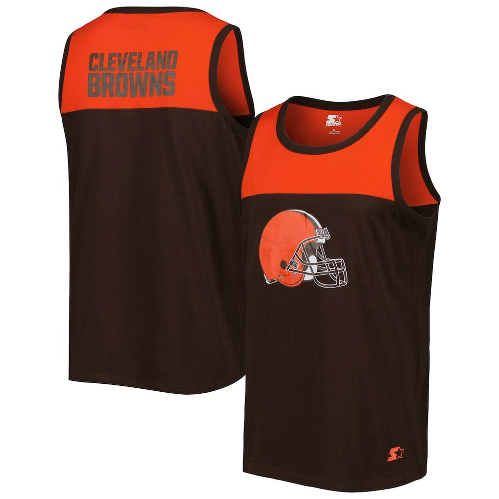 Cleveland Browns Starter Logo Touchdown Fashion Tank Top Brown/Orange | NFL