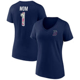 Boston Red Sox Women's Team Logo Mother's Day V-Neck T-Shirt - MLB