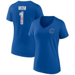 Chicago Cubs Women's Team Logo Mother's Day V-Neck T-Shirt - MLB