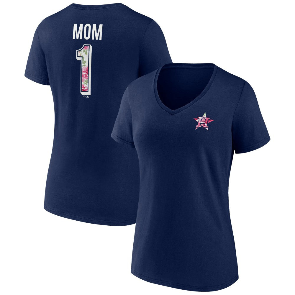 Houston Astros Women's Team Logo Mother's Day V-Neck T-Shirt - MLB