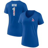 Los Angeles Dodgers Women's Team Logo Mother's Day V-Neck T-Shirt - MLB