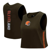 Cleveland Browns Pro Standard Women's Ombre Wordmark Classic Cropped Tank Top Brown | NFL