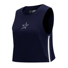 Dallas Cowboys Pro Standard Women's Ombre Wordmark Classic Cropped Tank Top Navy | NFL
