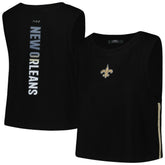 New Orleans Saints Pro Standard Women's Ombre Wordmark Classic Cropped Tank Top Black | NFL