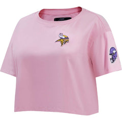 Minnesota Vikings Pro Standard Women's Cropped Boxy T-Shirt Pink | NFL