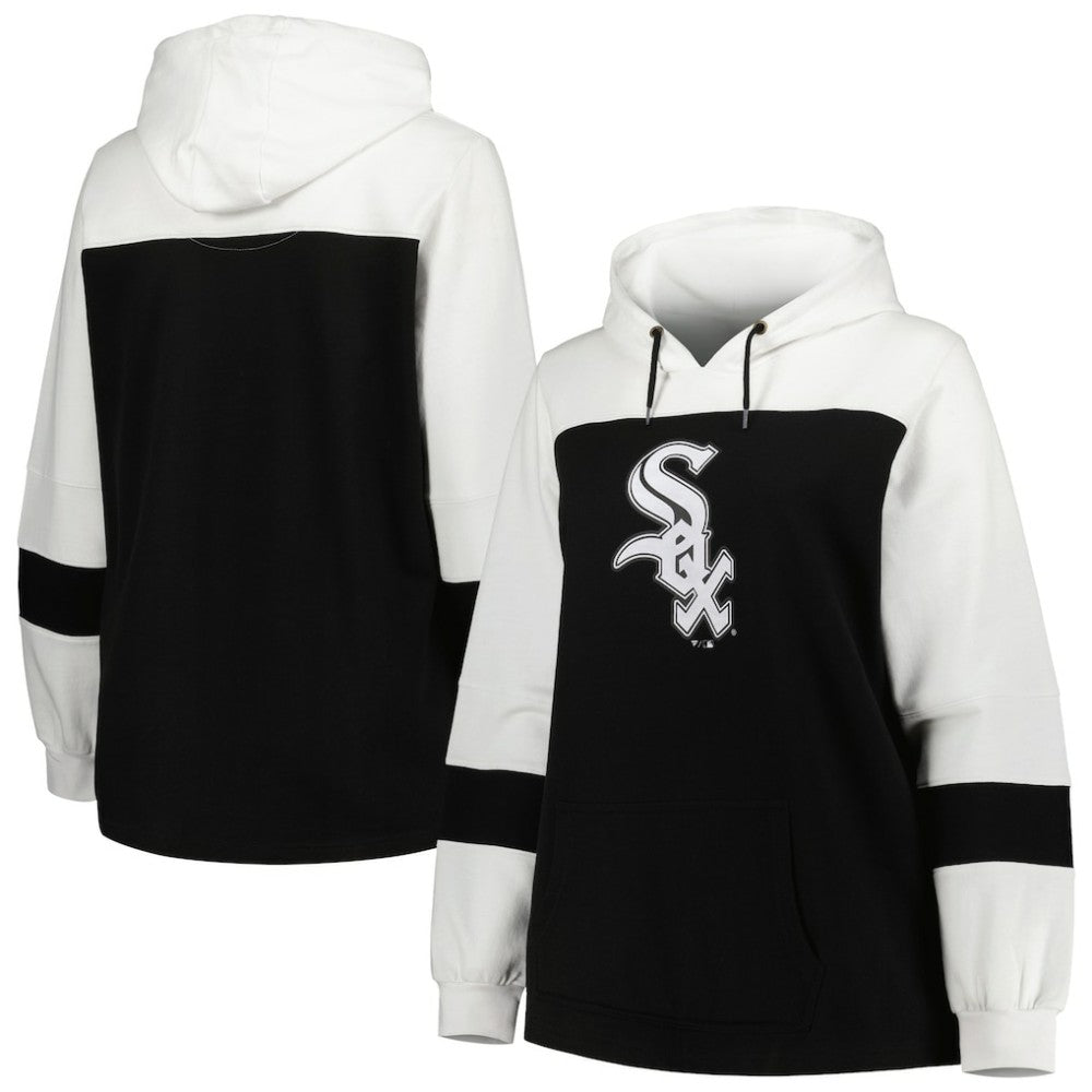Chicago White Sox Women's Plus Size Colorblock Pullover Hoodie - MLB