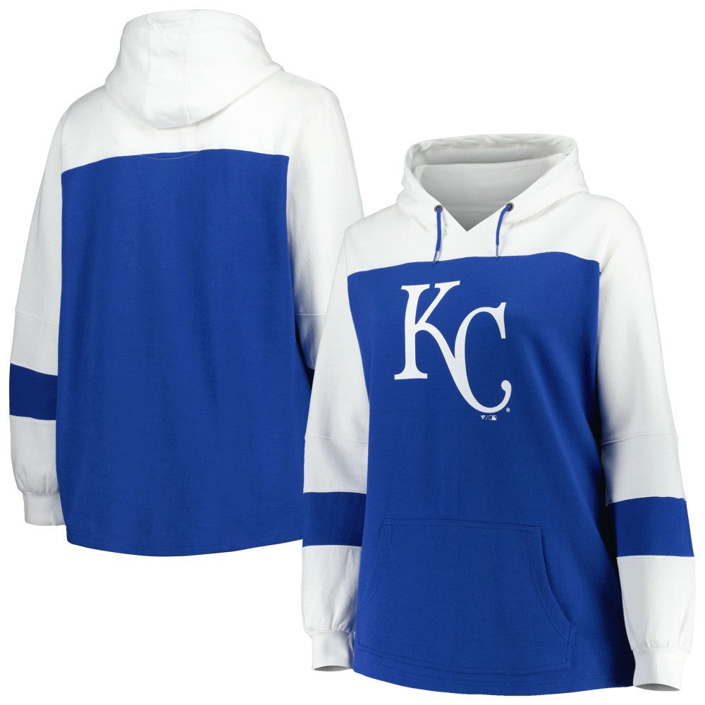 Kansas City Royals Women's Plus Size Colorblock Pullover Hoodie - MLB
