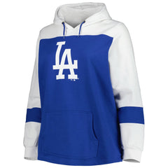 Los Angeles Dodgers Women's Plus Size Colorblock Pullover Hoodie - MLB