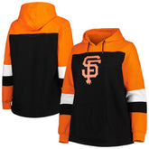 San Francisco Giants Women's Plus Size Colorblock Pullover Hoodie - MLB