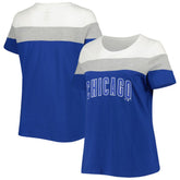 Chicago Cubs Women's Plus Size Colorblock T-Shirt - MLB