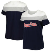 Cleveland Guardians Women's Plus Size Colorblock T-Shirt - MLB