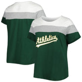 Athletics Women's Plus Size Colorblock T-Shirt - MLB