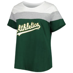 Athletics Women's Plus Size Colorblock T-Shirt - MLB