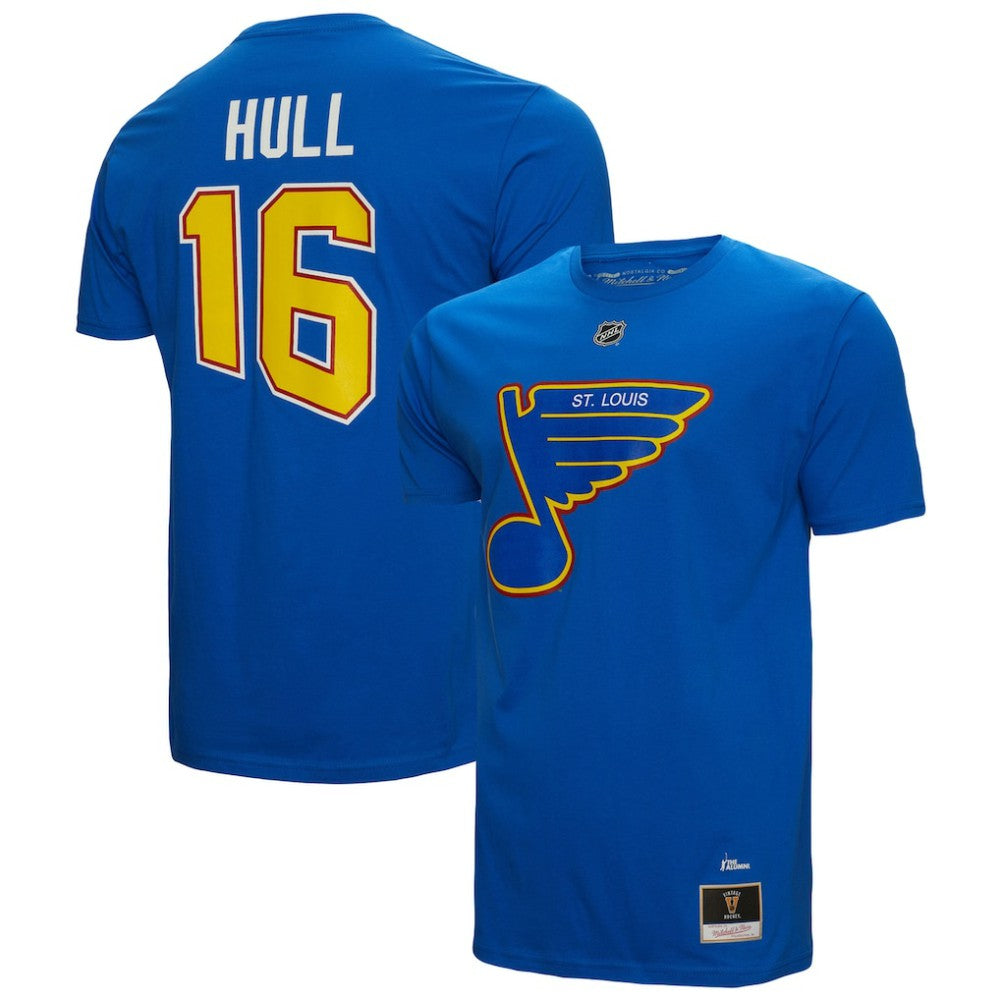 Brett Hull St. Louis Blues Mitchell & Ness Name & Number T-Shirt - Blue - NHL