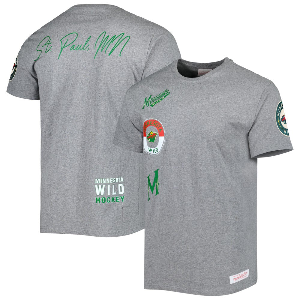 Minnesota Wild Mitchell & Ness City Collection T-Shirt - Heather Gray - NHL