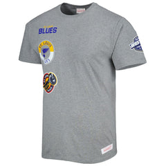 St. Louis Blues Mitchell & Ness City Collection T-Shirt - Heather Gray - NHL