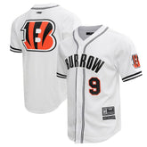 Joe Burrow Cincinnati Bengals Pro Standard Mesh Baseball Button-Up T-Shirt White | NFL