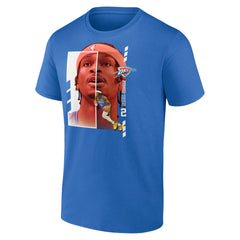 Shai Gilgeous-Alexander Oklahoma City Thunder Player Name & Number Jump Pass T-shirt Blue - NBA