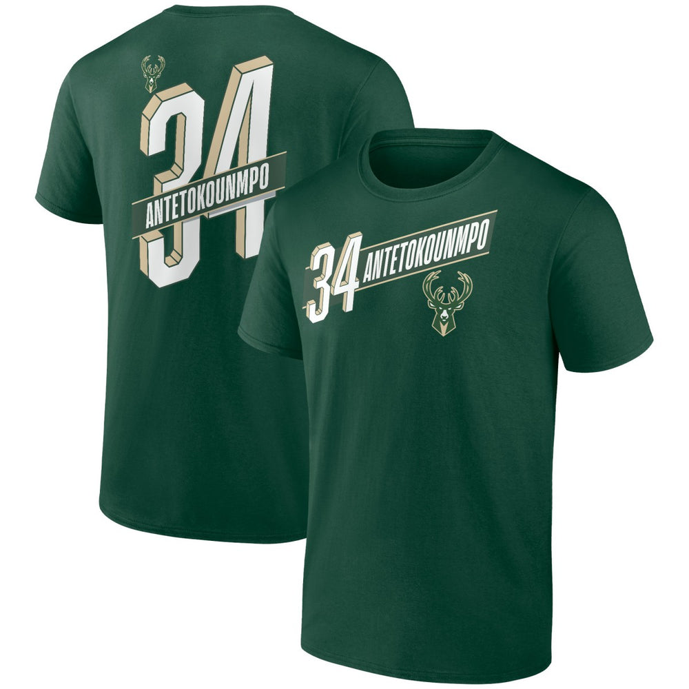 Giannis Antetokounmpo Milwaukee Bucks Full-Court Press Name & Number T-Shirt Green - NBA