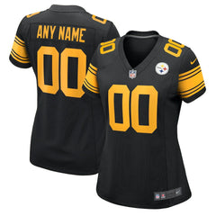 Pittsburgh Steelers Women's Alternate Custom Game Jersey Black | Nike for Sale