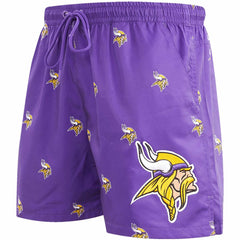 Minnesota Vikings Pro Standard Allover Print Mini Logo Shorts Purple | NFL