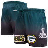 Green Bay Packers Pro Standard Ombre Mesh Shorts Black/Green | NFL