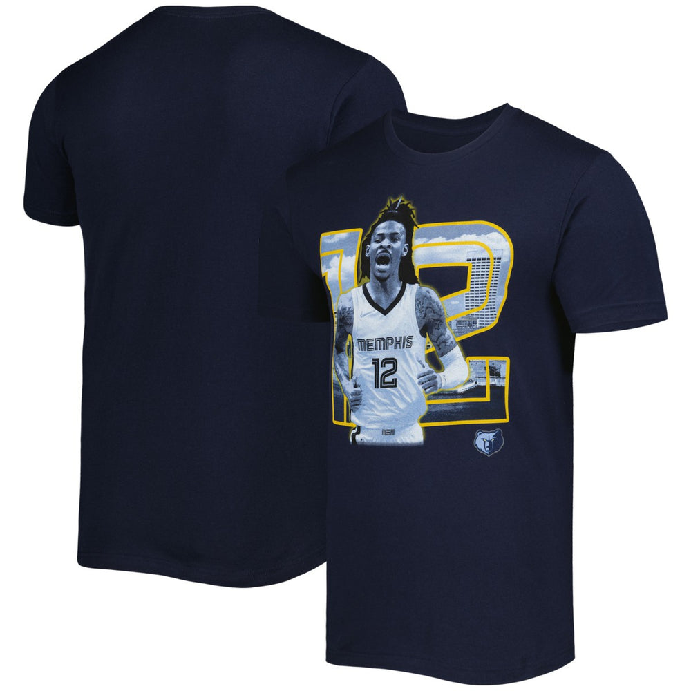 Ja Morant Memphis Grizzlies Stadium Essentials Unisex Player Skyline T-Shirt Navy - NBA