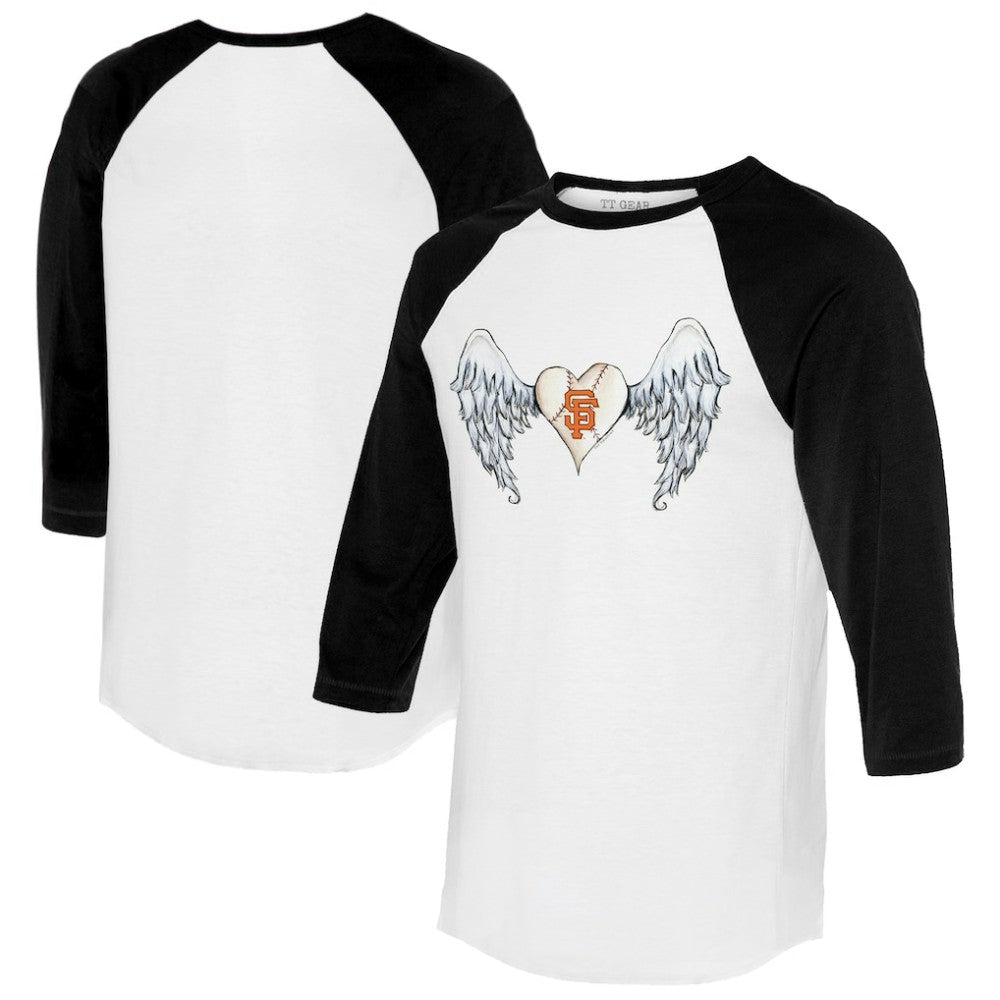 San Francisco Giants Tiny Turnip Women's Angel Wings 3/4-Sleeve Raglan T-Shirt - MLB