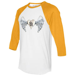 San Diego Padres Tiny Turnip Women's Angel Wings 3/4-Sleeve Raglan T-Shirt - MLB