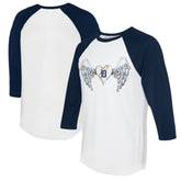 Detroit Tigers Tiny Turnip Women's Angel Wings 3/4-Sleeve Raglan T-Shirt - MLB