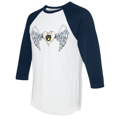 Milwaukee Brewers Tiny Turnip Women's Angel Wings 3/4-Sleeve Raglan T-Shirt - MLB
