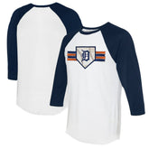 Detroit Tigers Tiny Turnip Women's Base Stripe 3/4-Sleeve Raglan T-Shirt - MLB