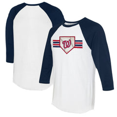 Washington Nationals Tiny Turnip Women's Base Stripe 3/4-Sleeve Raglan T-Shirt - MLB
