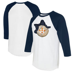 Houston Astros Tiny Turnip Women's Baseball Bow 3/4-Sleeve Raglan T-Shirt - MLB