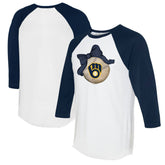Milwaukee Brewers Tiny Turnip Women's Baseball Bow 3/4-Sleeve Raglan T-Shirt - MLB