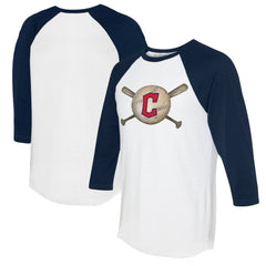 Cleveland Guardians Tiny Turnip Women's Baseball Cross Bats 3/4-Sleeve Raglan T-Shirt - MLB