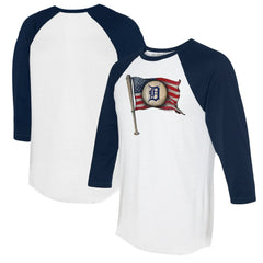 Detroit Tigers Tiny Turnip Women's Baseball Flag 3/4-Sleeve Raglan T-Shirt - MLB