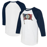 Seattle Mariners Tiny Turnip Women's Baseball Flag 3/4-Sleeve Raglan T-Shirt - MLB