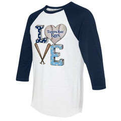 Tampa Bay Rays Tiny Turnip Women's Baseball Love Raglan 3/4-Sleeve T-Shirt - MLB