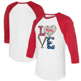 Philadelphia Phillies Tiny Turnip Women's Baseball Love Raglan 3/4-Sleeve T-Shirt - MLB