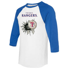 Texas Rangers Tiny Turnip Women's Baseball Tear 3/4-Sleeve Raglan T-Shirt - MLB
