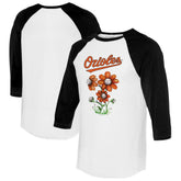 Baltimore Orioles Tiny Turnip Women's Blooming Baseballs 3/4-Sleeve Raglan T-Shirt - MLB