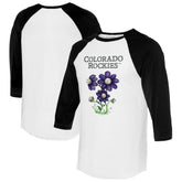 Colorado Rockies Tiny Turnip Women's Blooming Baseballs 3/4-Sleeve Raglan T-Shirt - MLB
