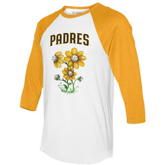 San Diego Padres Tiny Turnip Women's Blooming Baseballs 3/4-Sleeve Raglan T-Shirt - MLB