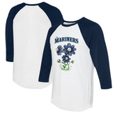 Seattle Mariners Tiny Turnip Women's Blooming Baseballs 3/4-Sleeve Raglan T-Shirt - MLB