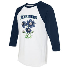 Seattle Mariners Tiny Turnip Women's Blooming Baseballs 3/4-Sleeve Raglan T-Shirt - MLB