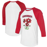Cincinnati Reds Tiny Turnip Women's Blooming Baseballs 3/4-Sleeve Raglan T-Shirt - MLB