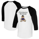 Colorado Rockies Tiny Turnip Women's Teddy Boy 3/4-Sleeve Raglan T-Shirt - MLB