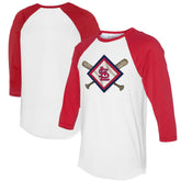 St. Louis Cardinals Tiny Turnip Women's Diamond Cross Bats 3/4-Sleeve Raglan T-Shirt - MLB